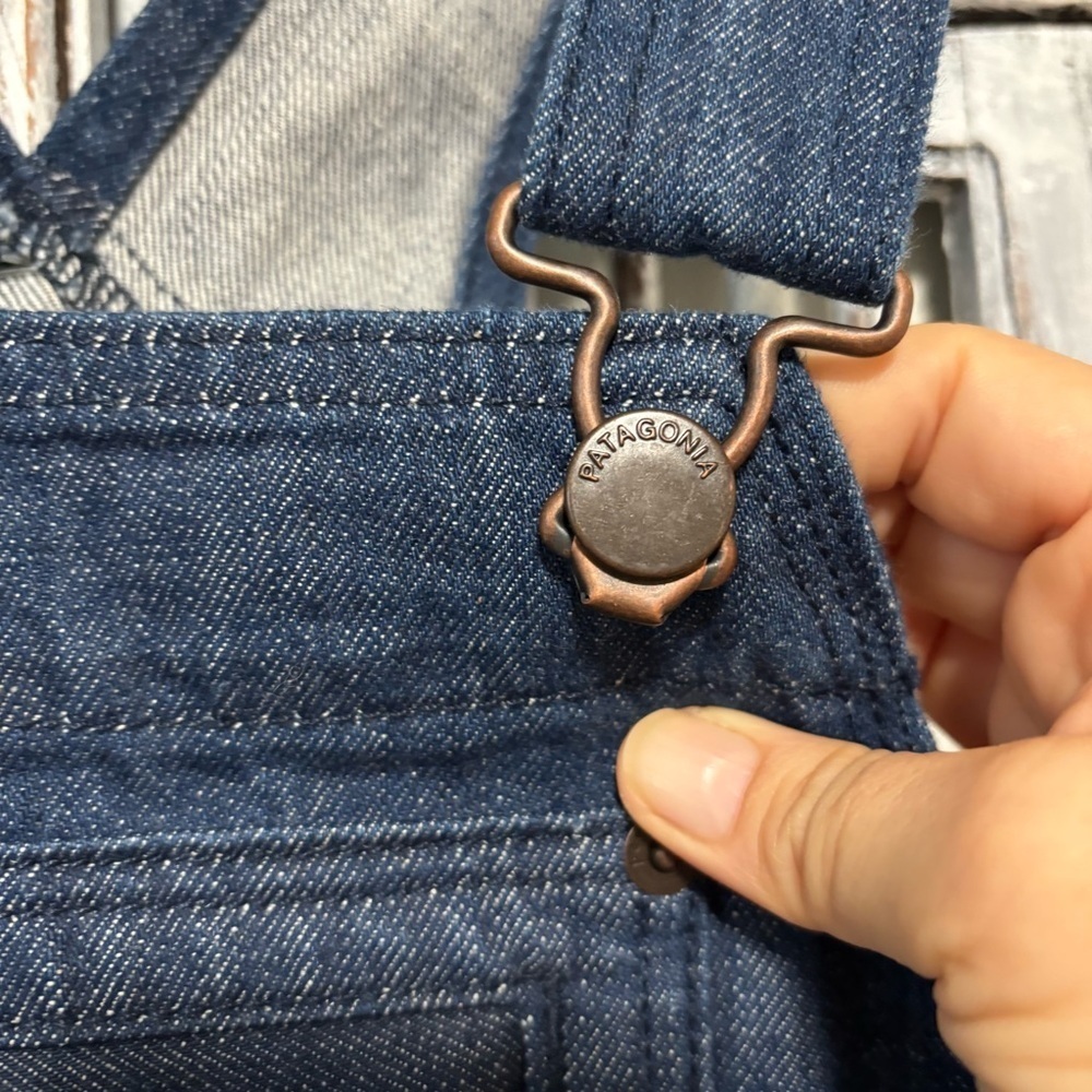NEW Patagonia Dark Blue Steel Forge Denim Straight Leg Bib Overalls - Picture 7 of 15